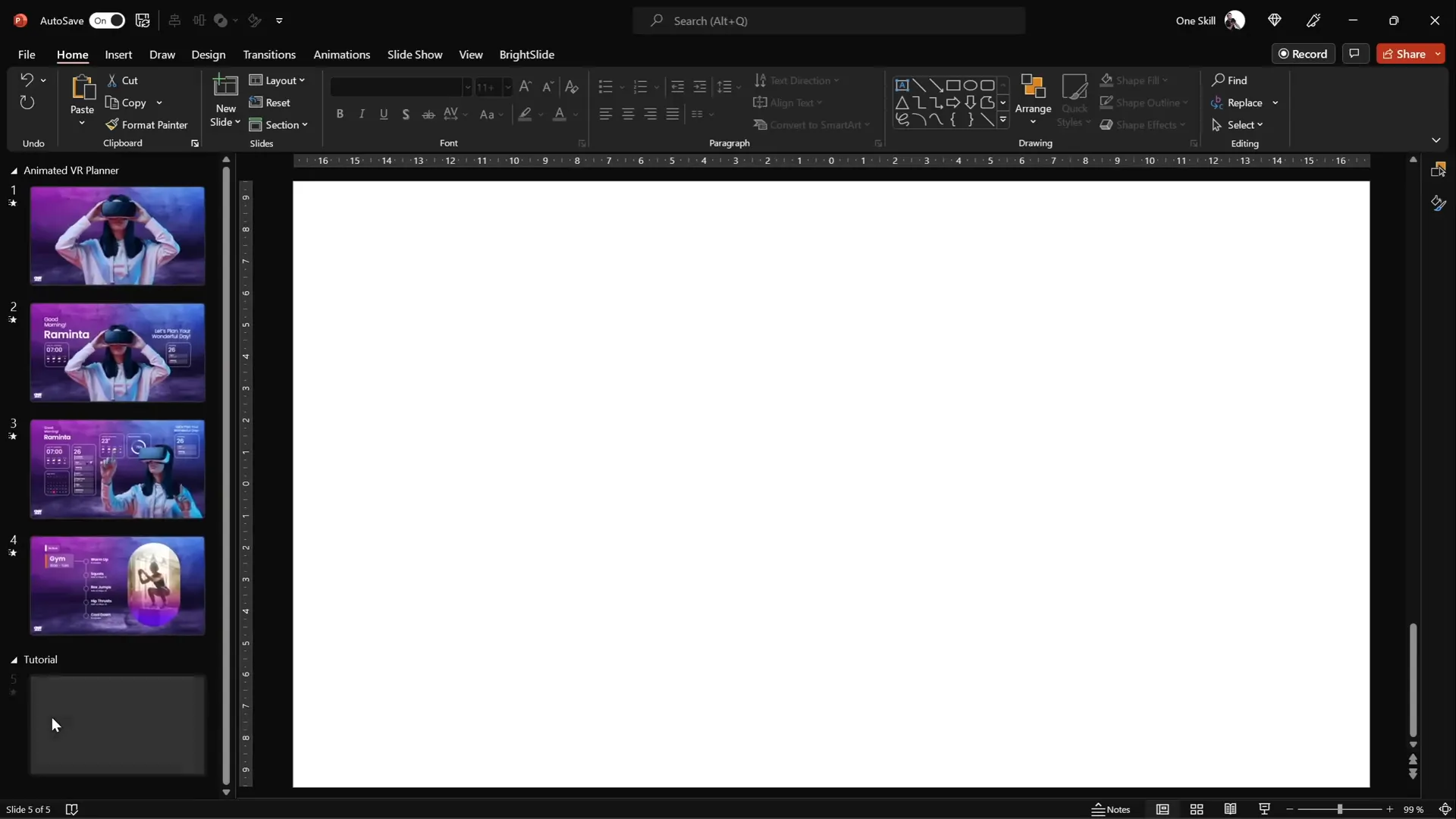 Inserting a blank slide in PowerPoint