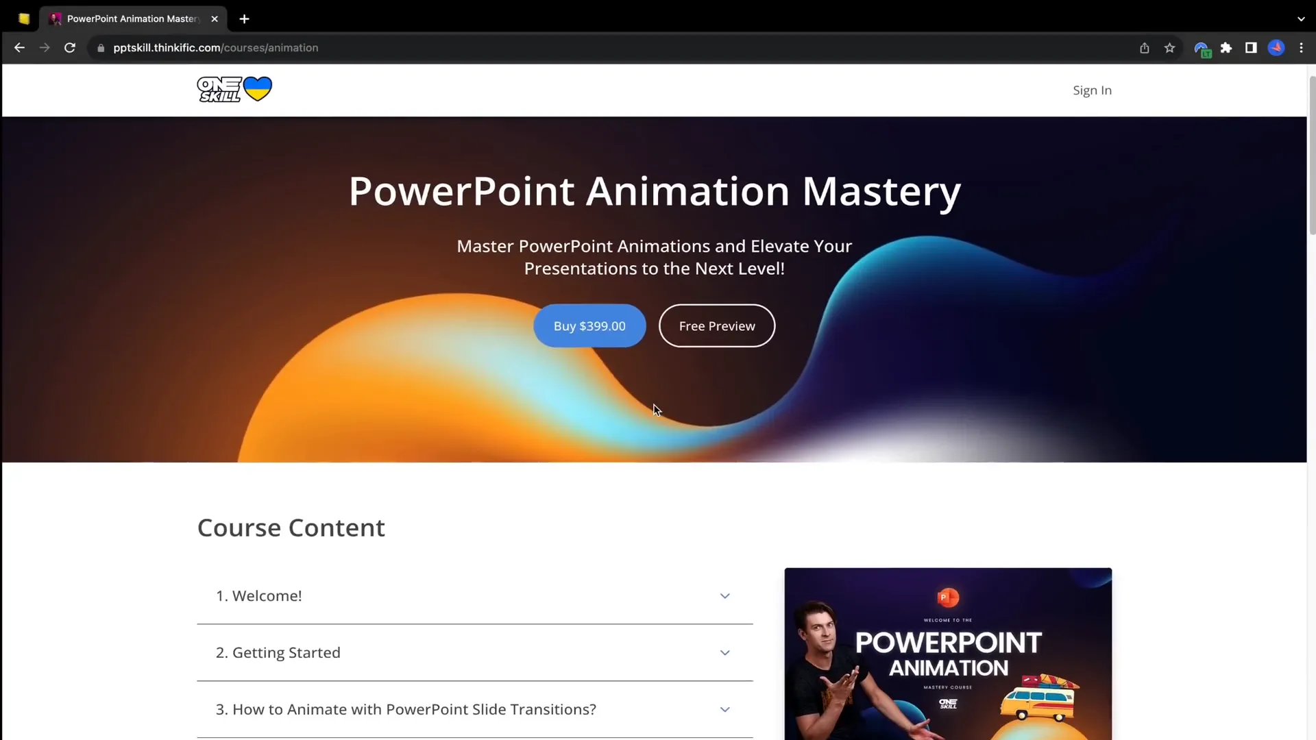PowerPoint Animation Mastery course introduction