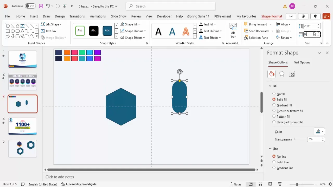 Creating custom rounded hexagon by combining rotated rounded rectangles