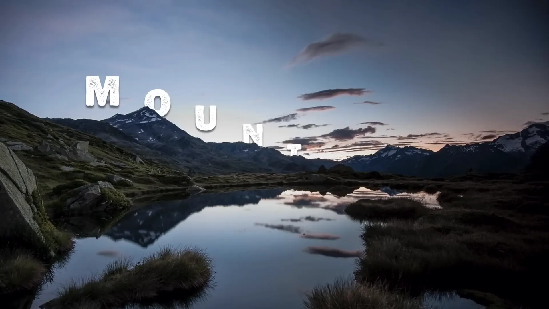 Intro to the epic PowerPoint video effect with text rising from mountains