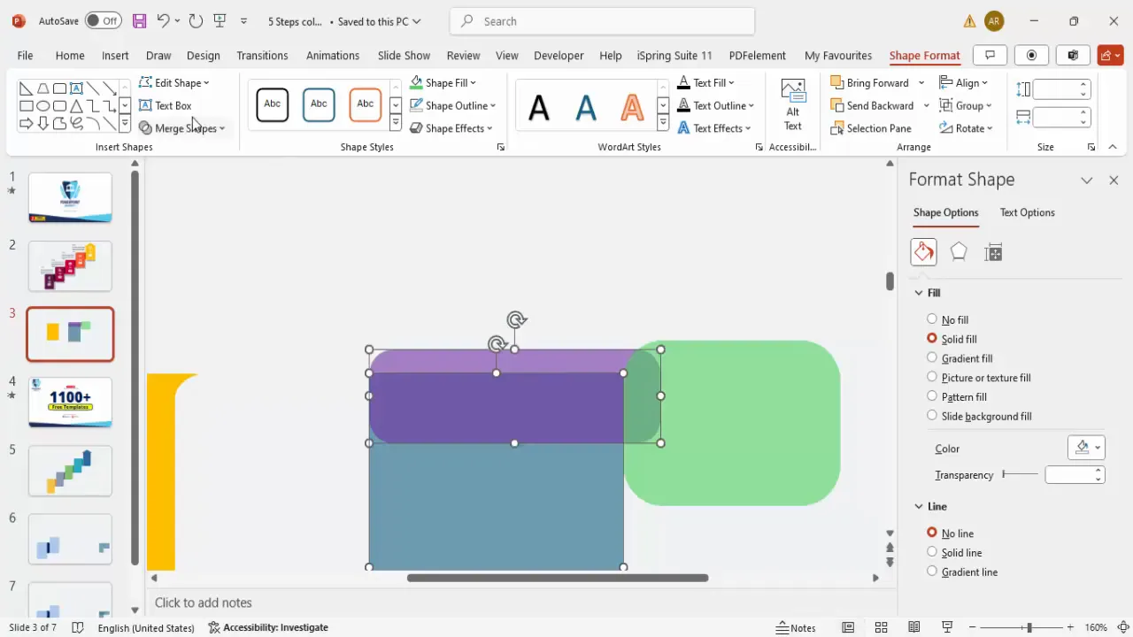 Merging and subtracting shapes to create curved top edges
