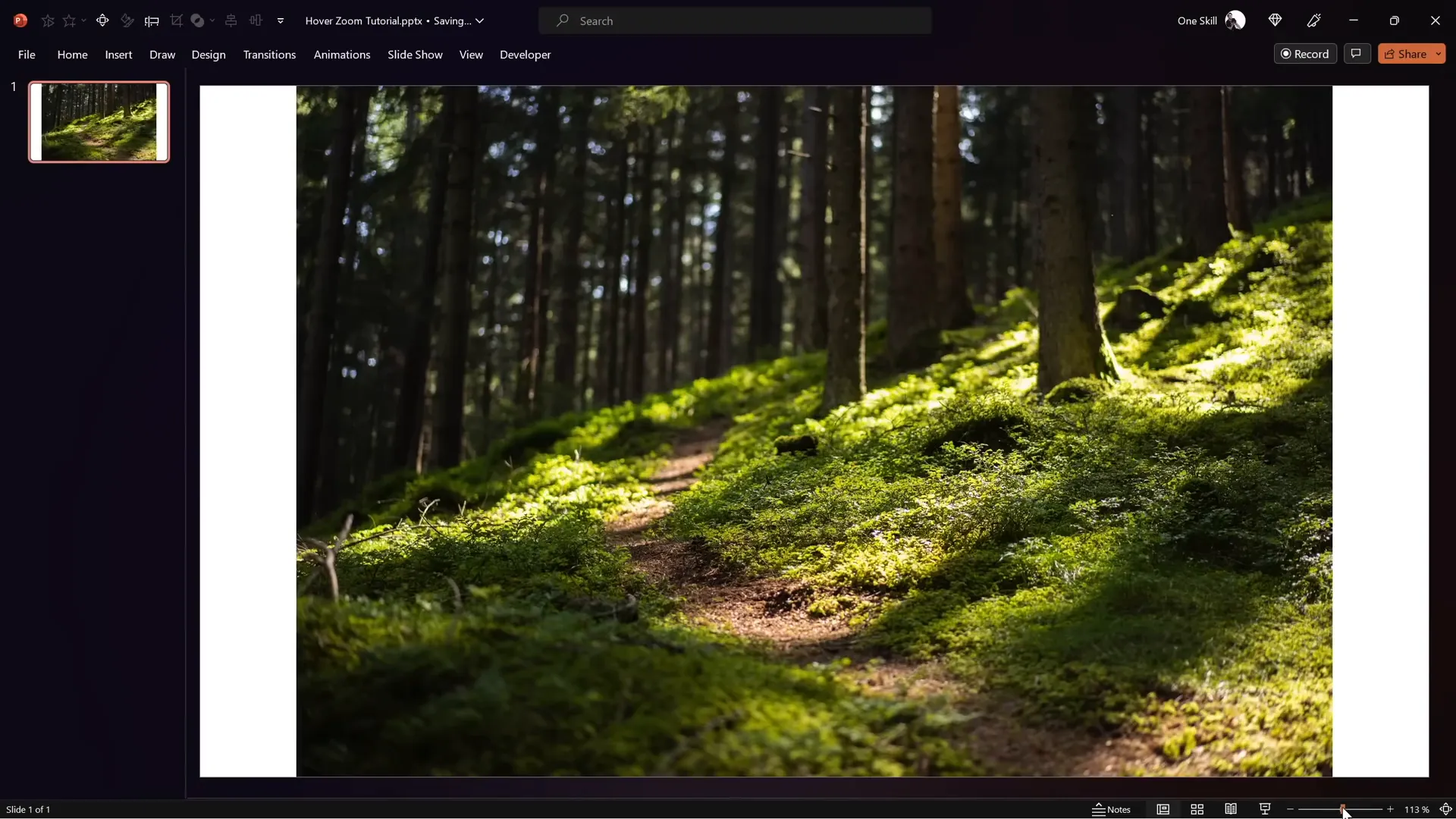 Fullscreen background photo perfectly covering the slide