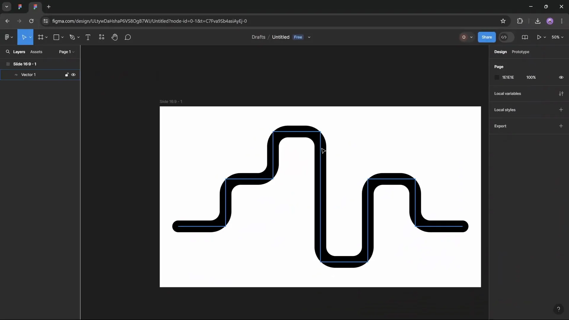 Applying corner radius and thick stroke to roadmap shape in Figma