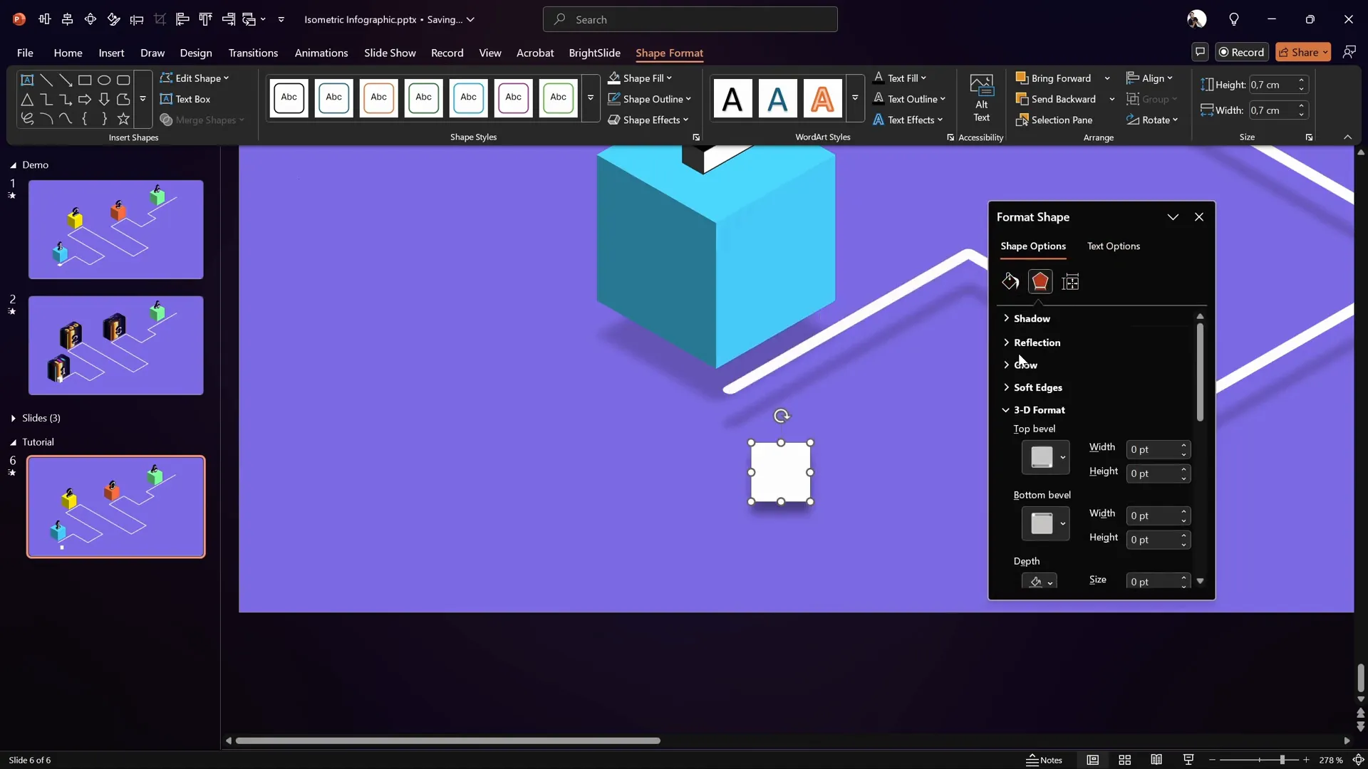 Small isometric white square positioned at roadmap start