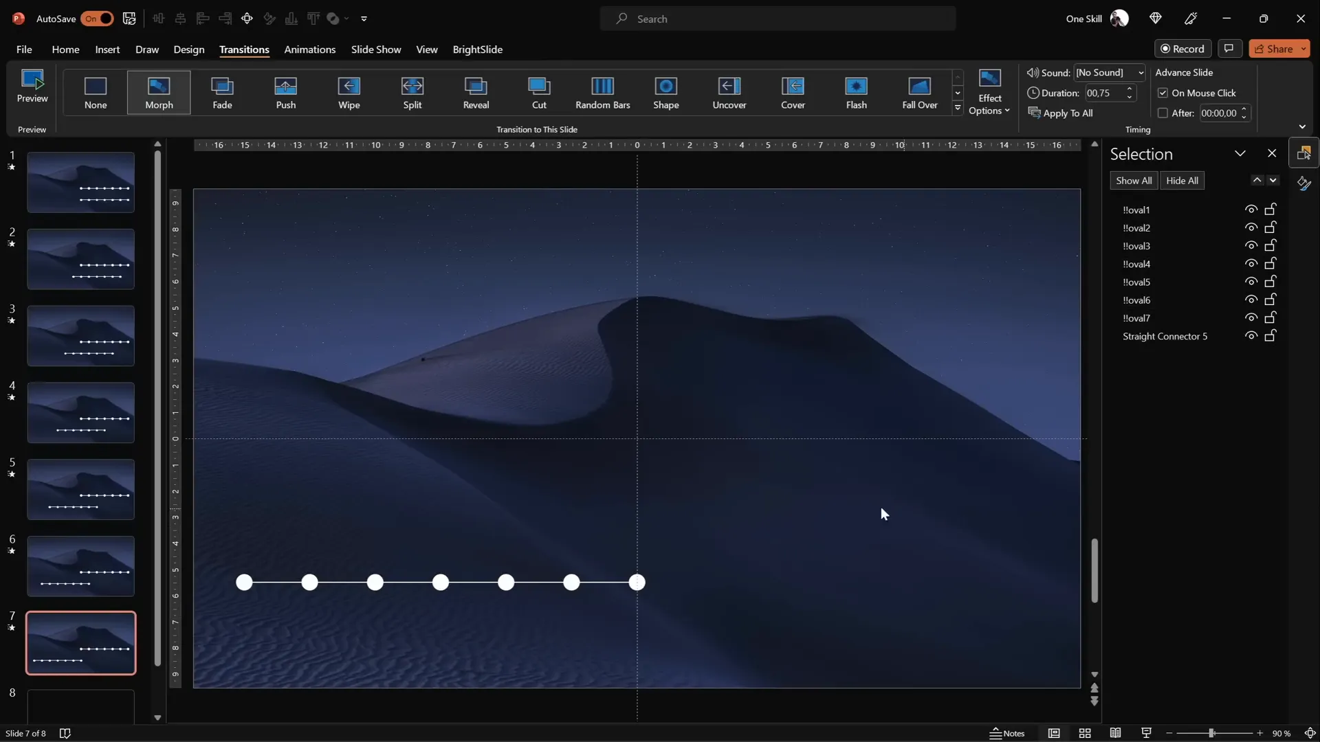 Duplicated slide with circles shifted to the left