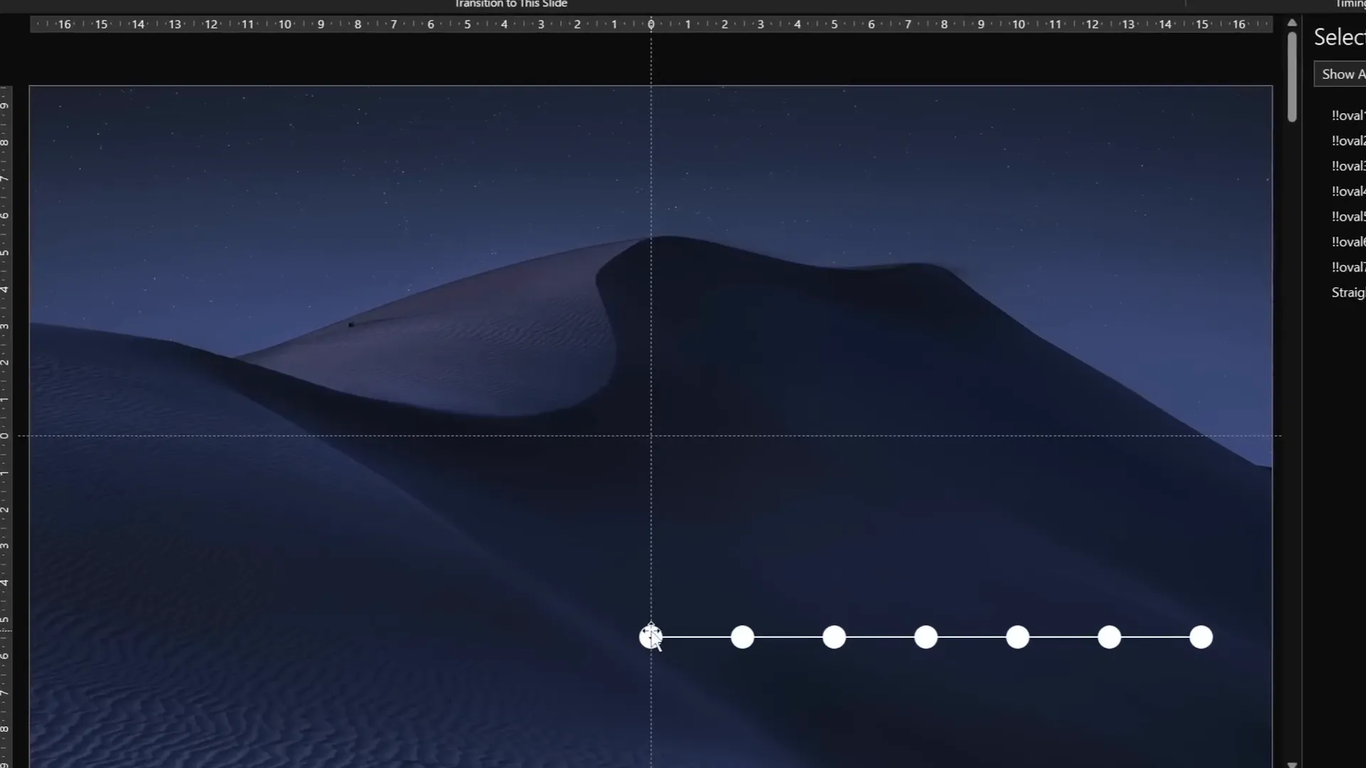 Preview of morph transition moving timeline circles