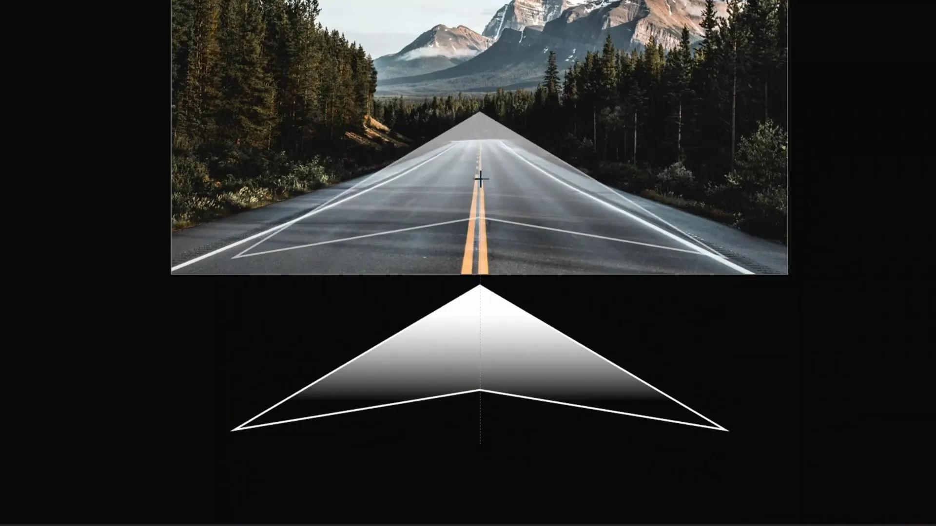 Align arrow with road in background