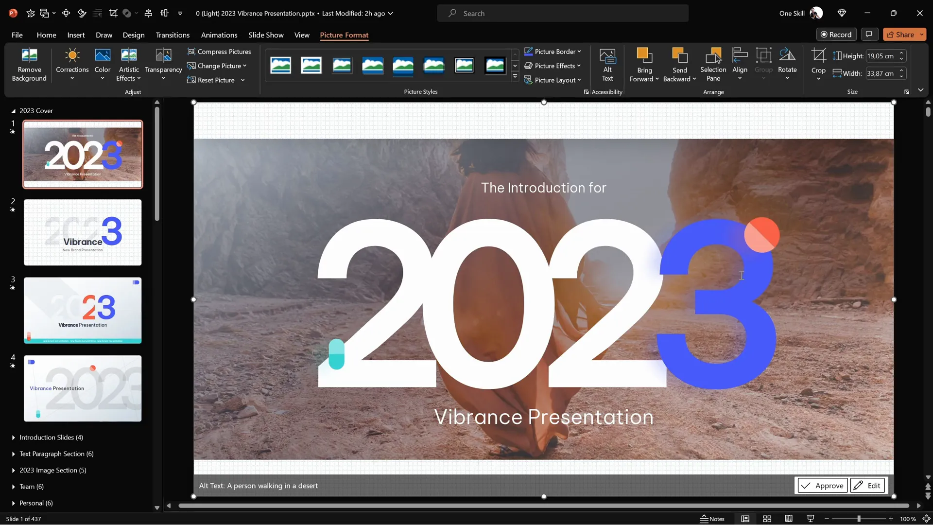 Vibrance template with multiple image placeholders filled at once