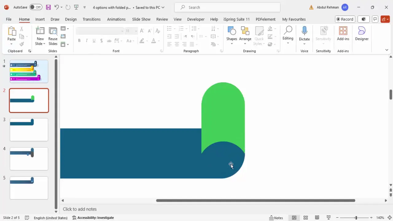 Using merge shapes subtract to create fold cut
