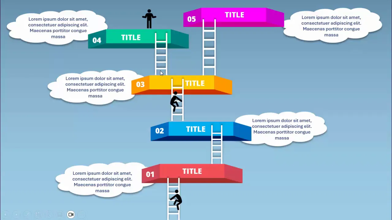 Person climbing ladder in option one of the infographic