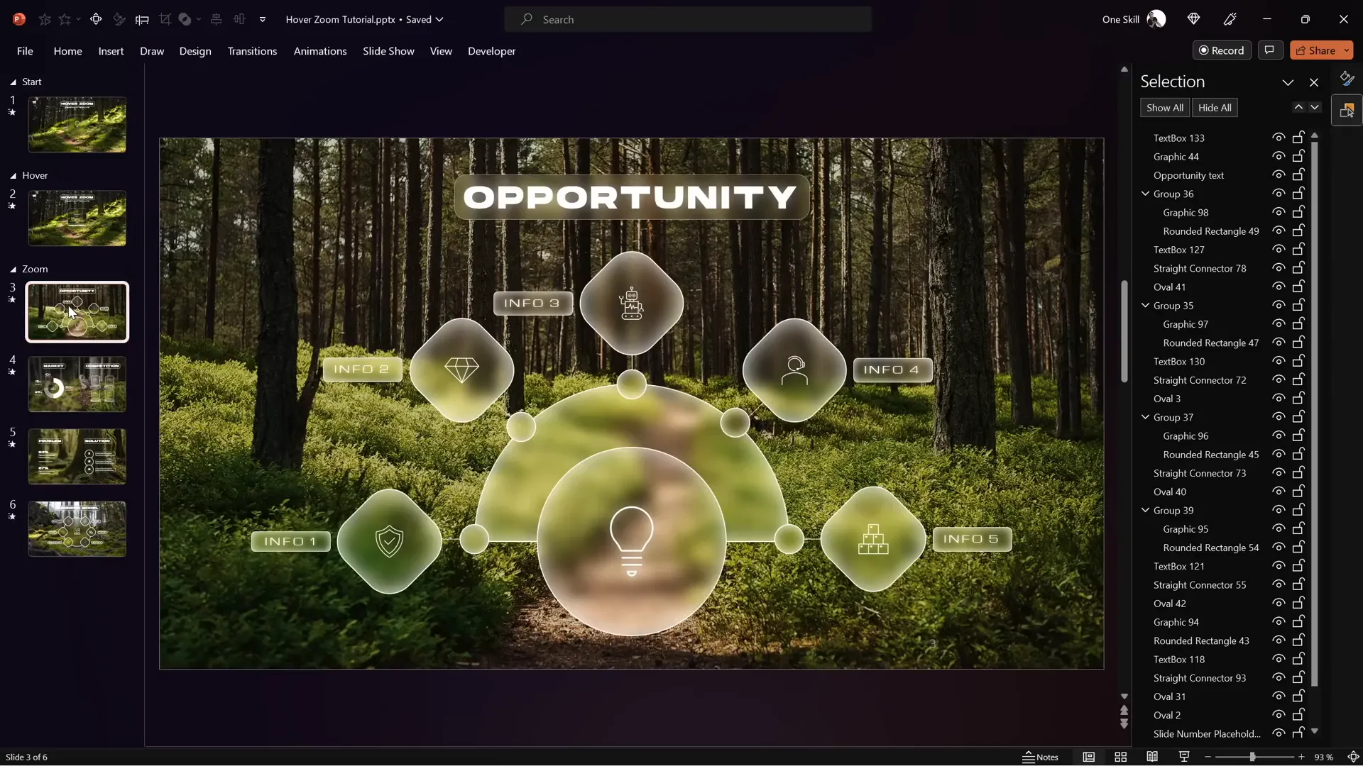 Section Zoom with multiple slides and uncover transition