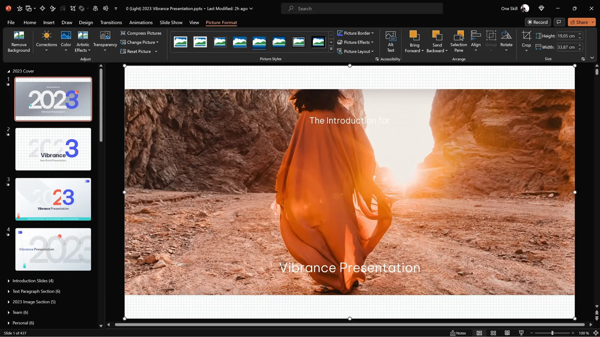 Vibrance template with multiple image placeholders