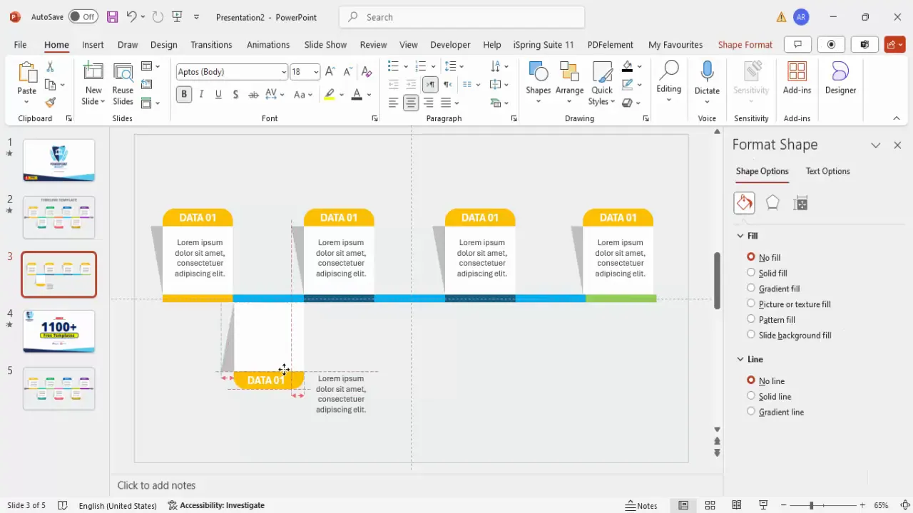 Duplicated and flipped timeline segments arranged alternately