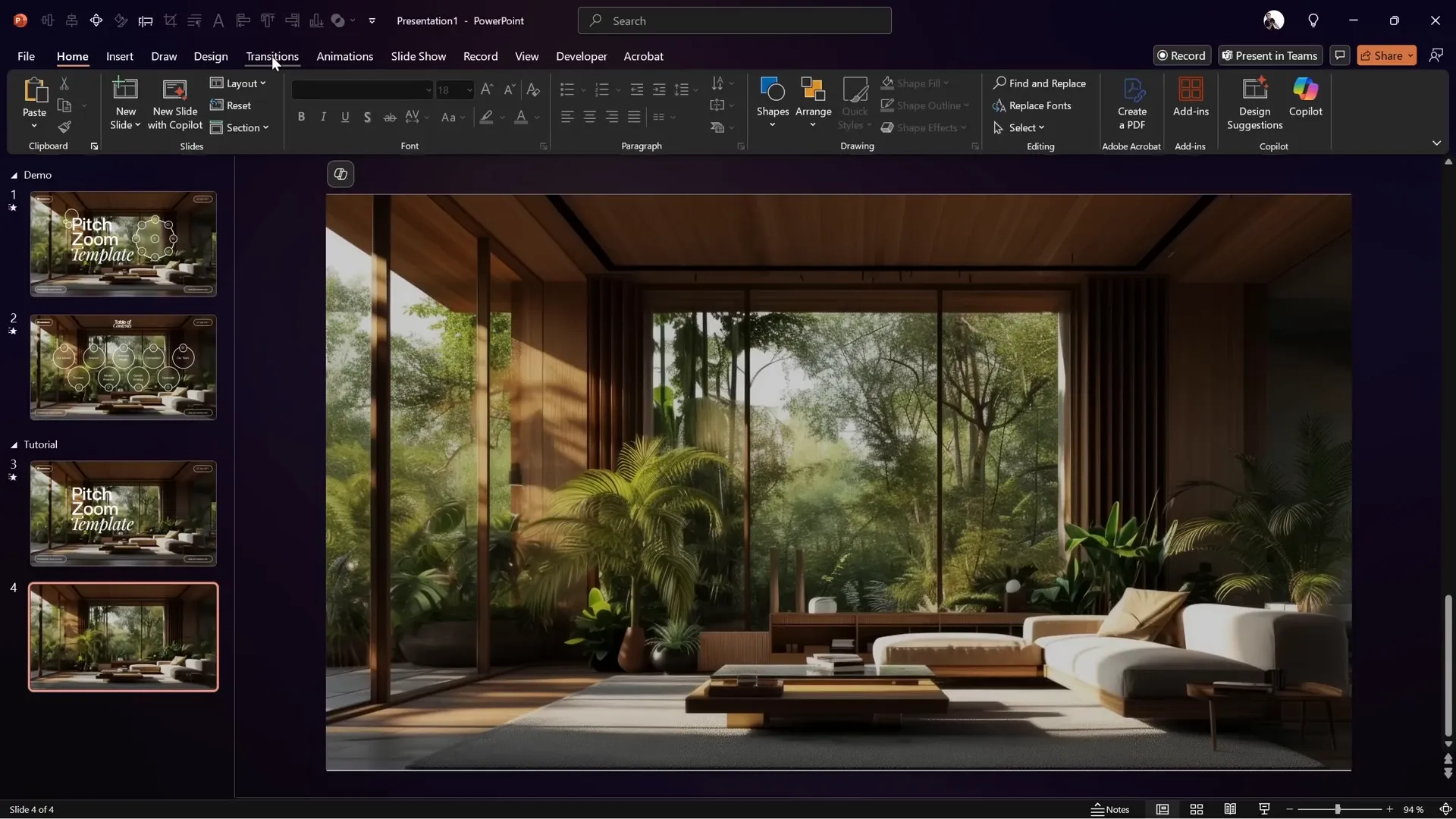 Zoomed in background image on second slide