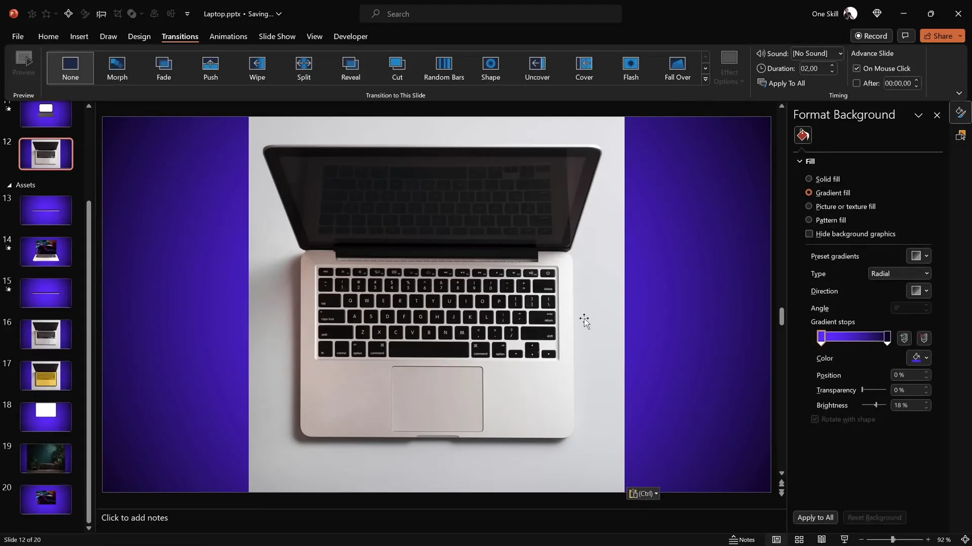 Using photo of laptop and cutting out keyboard for animation