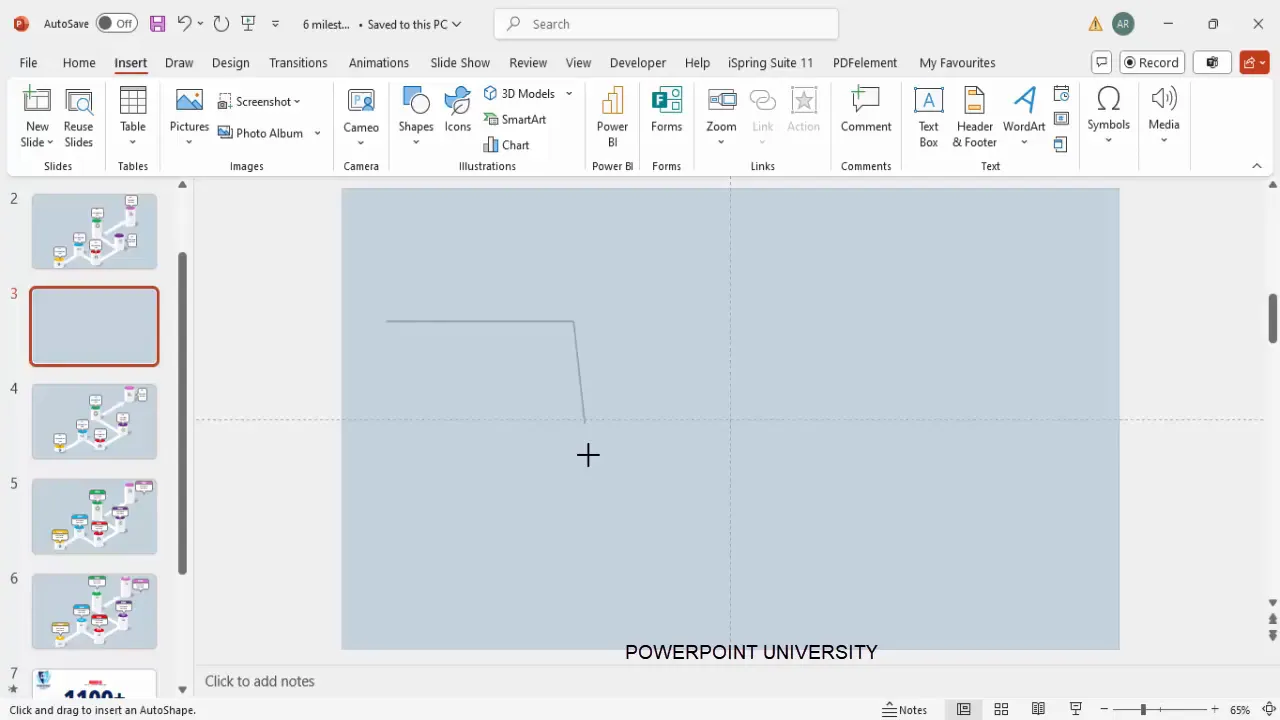 Drawing freeform line to create timeline path with isometric 3D effect