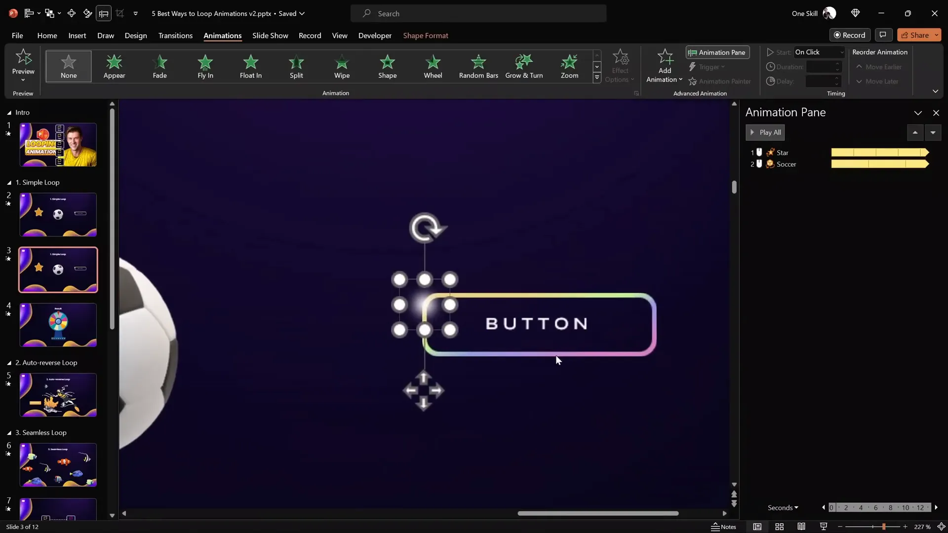 Custom motion path around rectangle edges