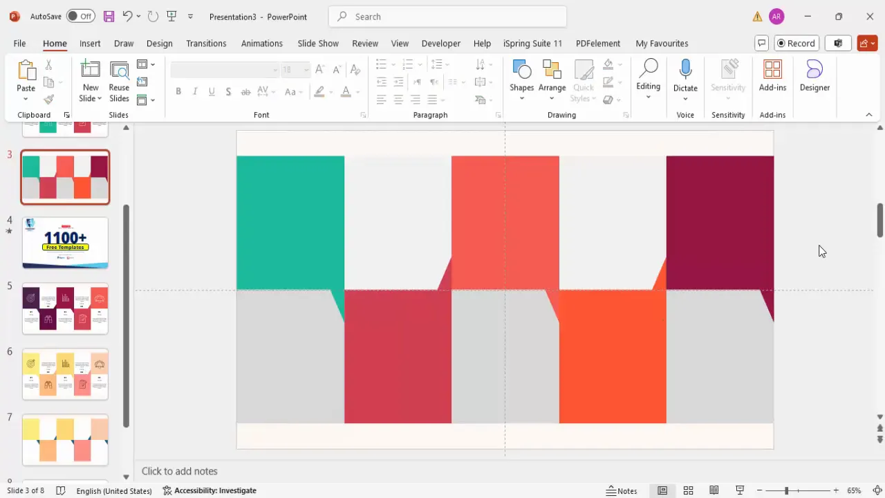 Customizing colors on infographic rectangular shapes