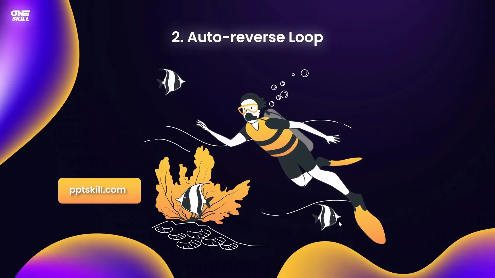 Diver moving up and down with auto-reverse animation