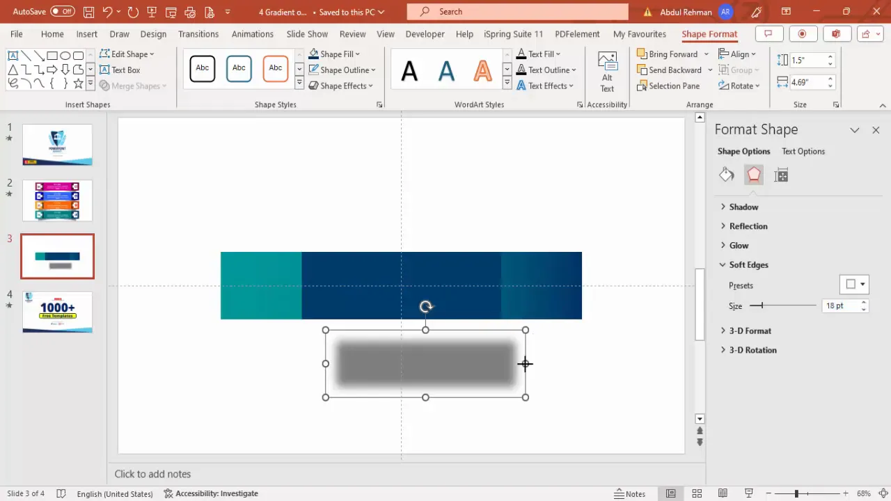 Creating shadow effect with duplicate blurred rectangle