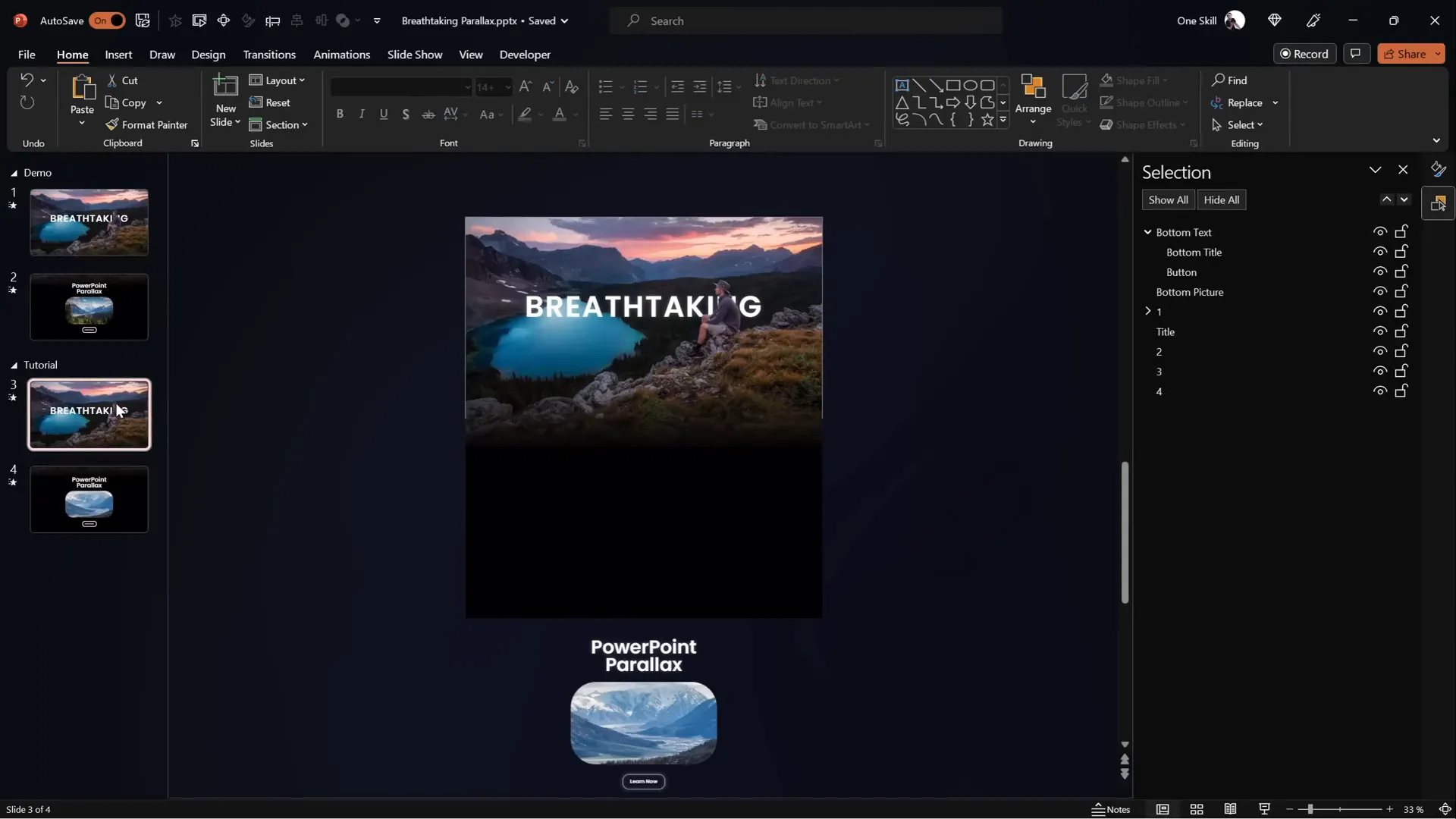 Additional text boxes and photo elements added to slides for animation