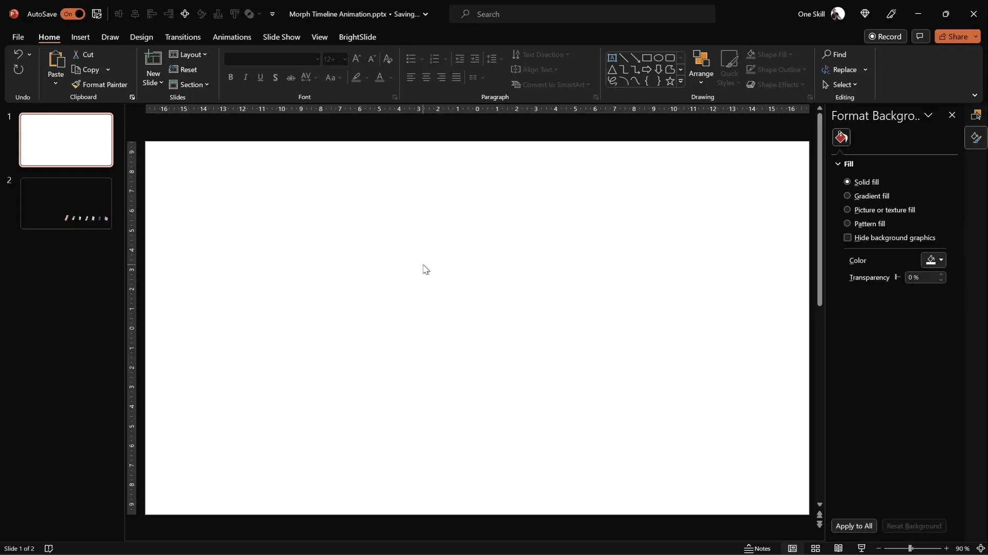 Blank PowerPoint slide with guides activated
