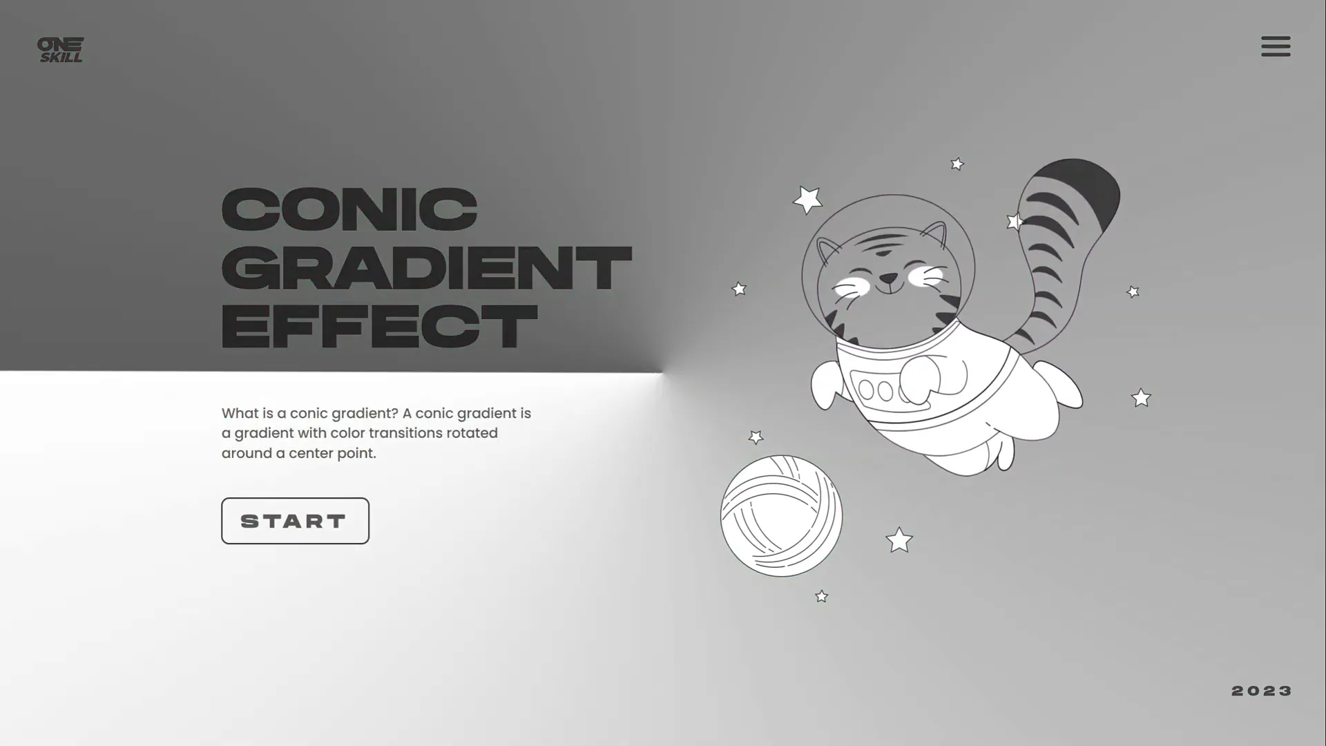 Illustration showing conic gradient radiating around a center point