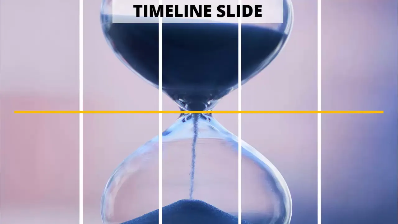 Hourglass image used as background for timeline slide