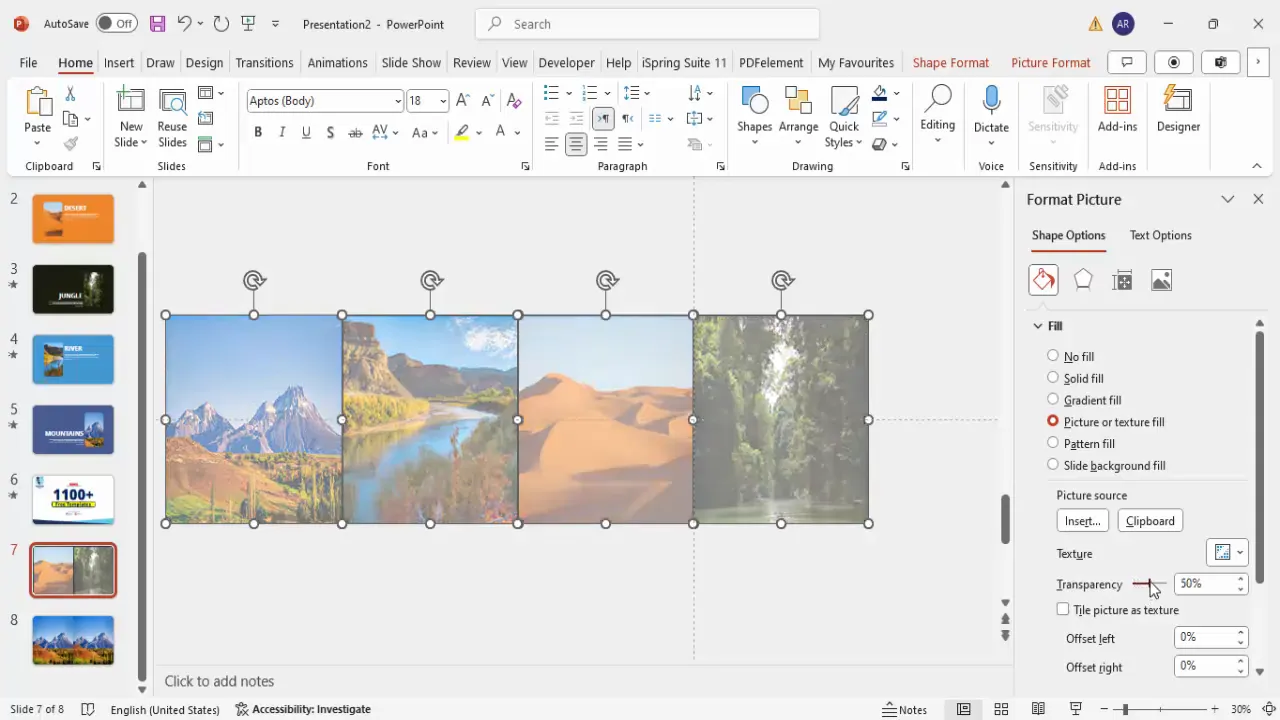 Applying transparency to background images for easier positioning