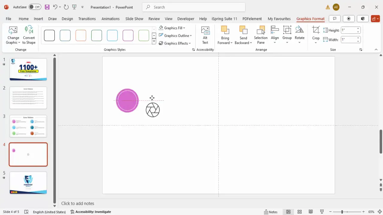 Oval shapes with centered icon grouped