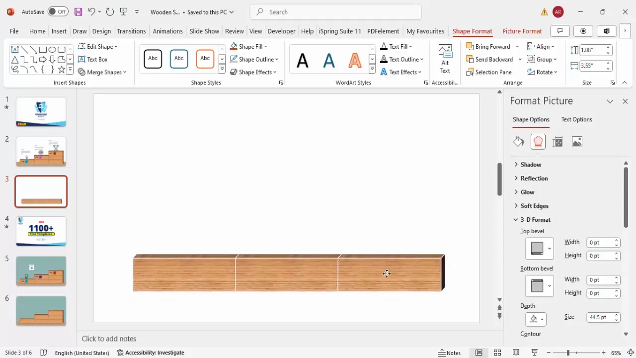 Duplicate and arrange wooden blocks for step structure