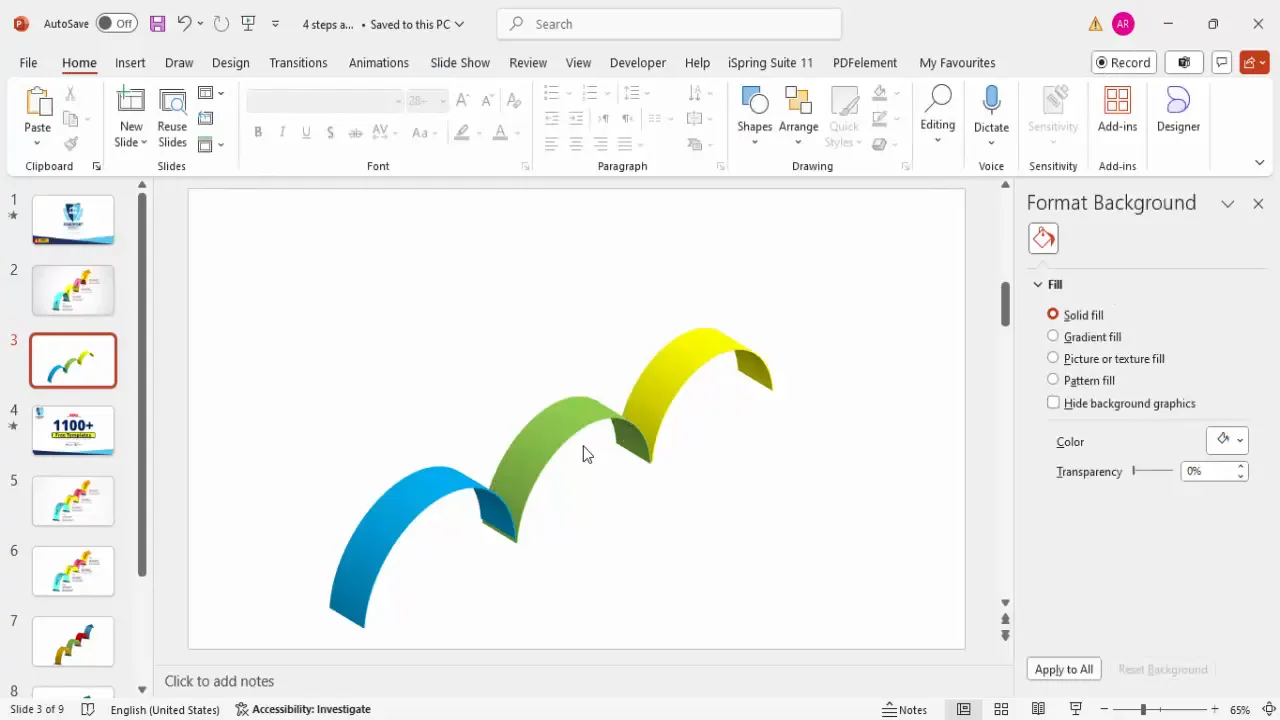 Duplicating and layering arrow shapes with different colors and sizes