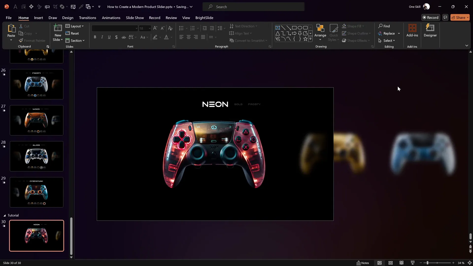 Blur effect applied to side controller images