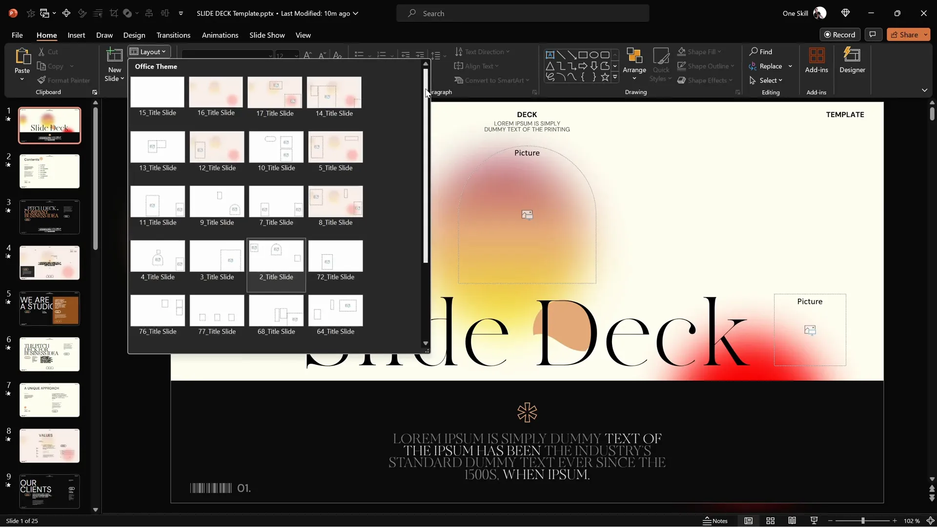 Slide Deck Powerpoint template with elegant design and Morph transition