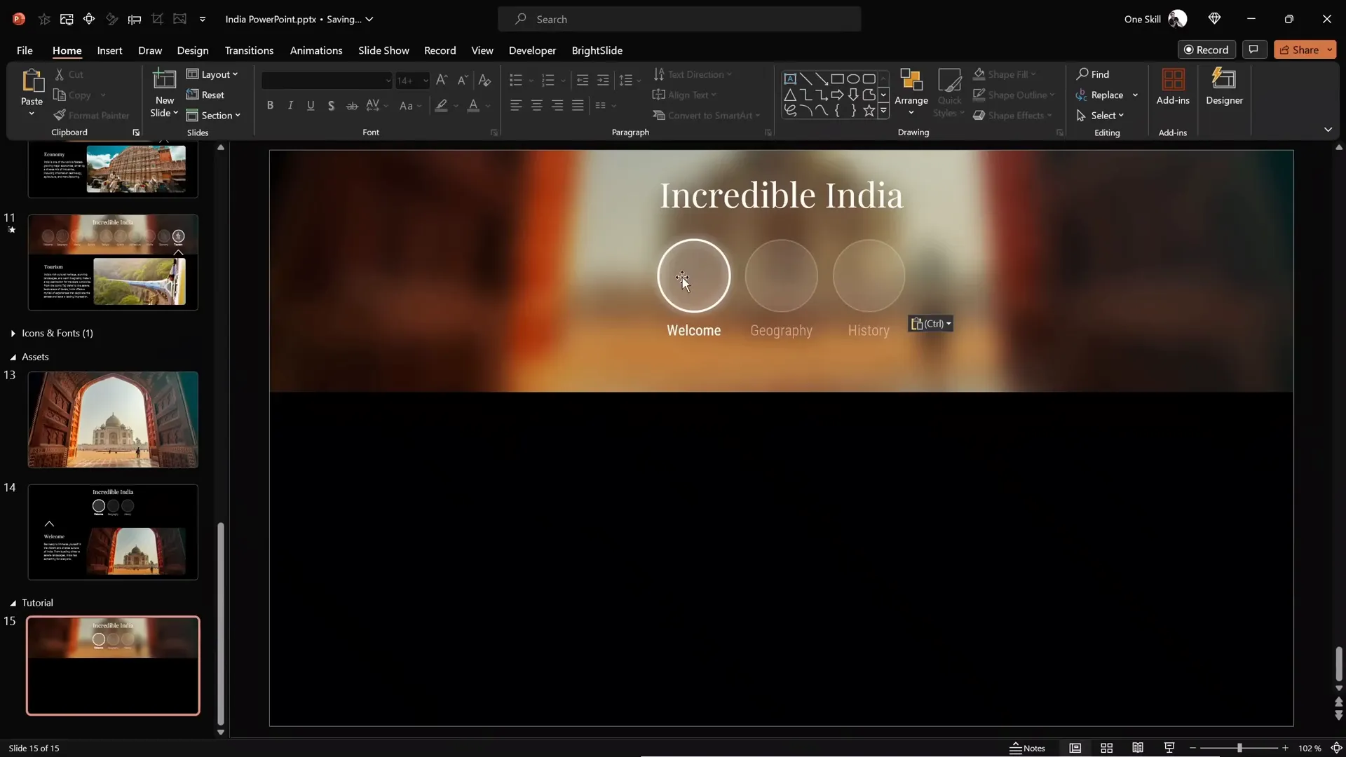 Designing active and inactive clickable circles with glowing effects