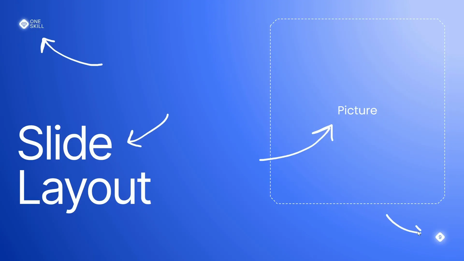 Custom slide master layout with logo and slide number placeholders