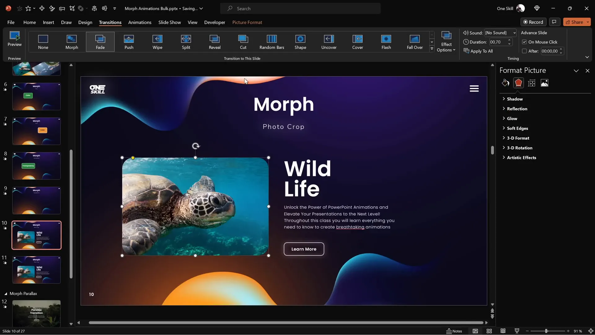 Creating photo cropping animation with Morph transition