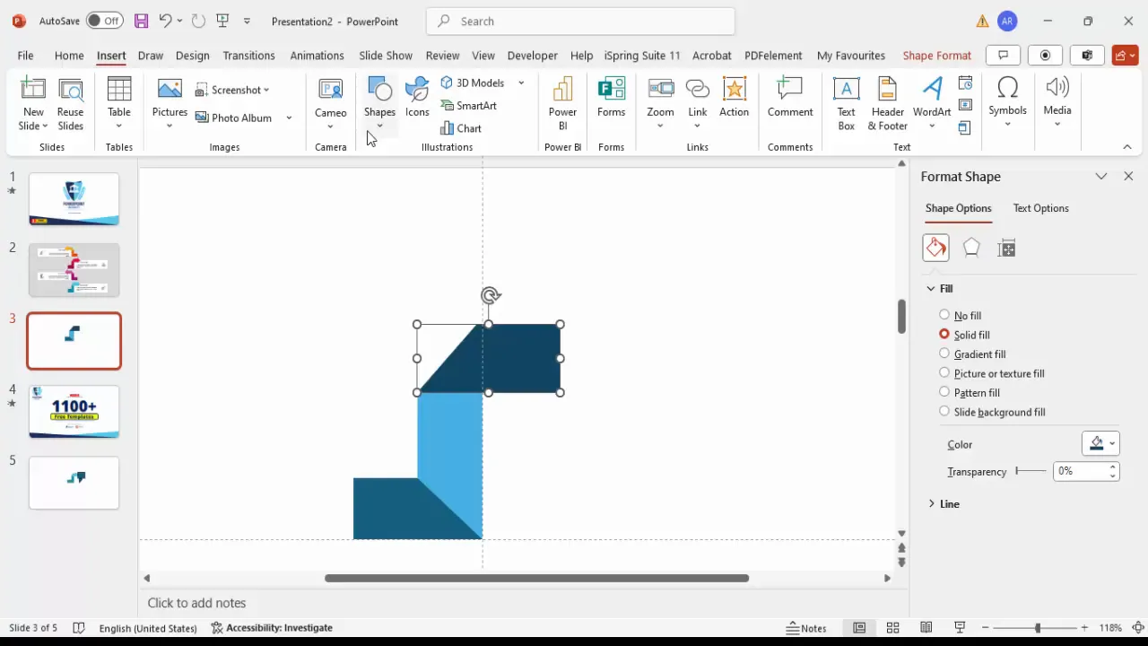 Using shape subtraction to cut arrow edges