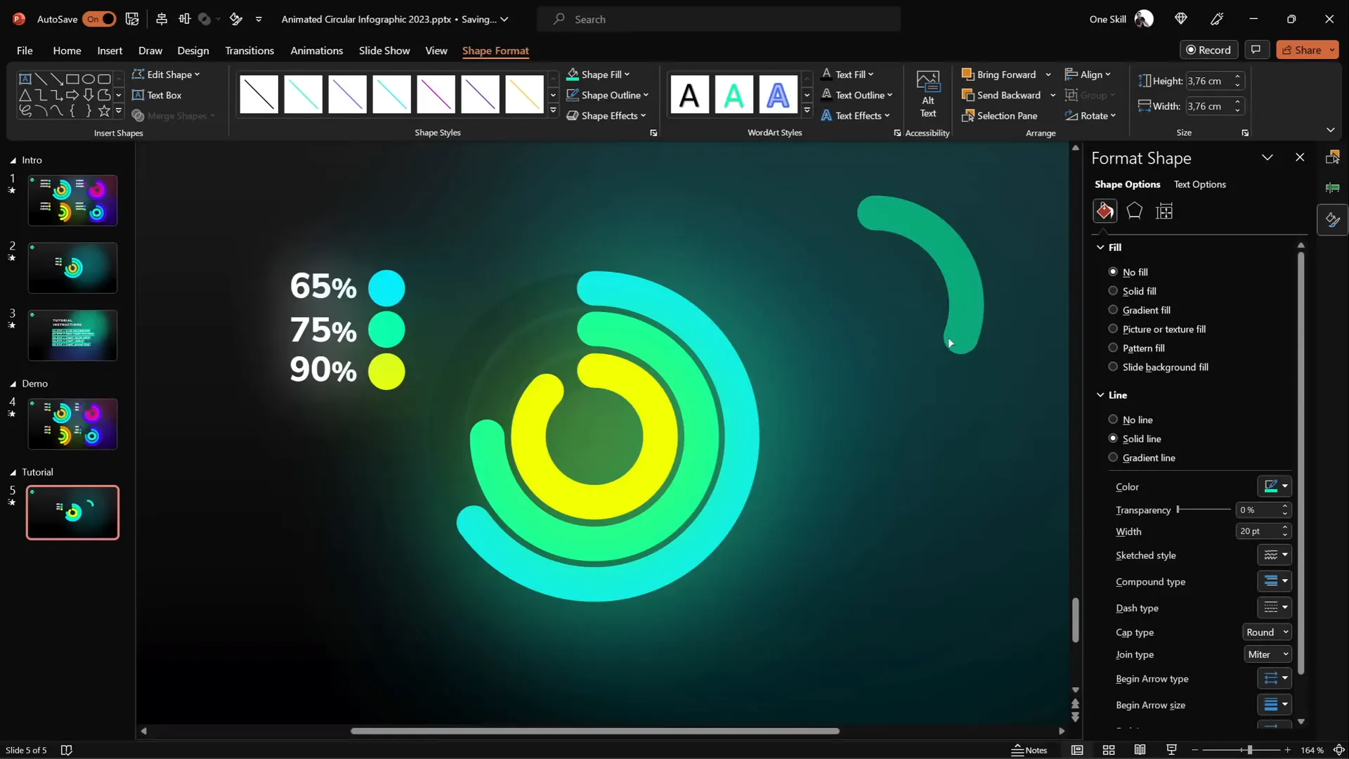 Creating a donut shape using arc tool