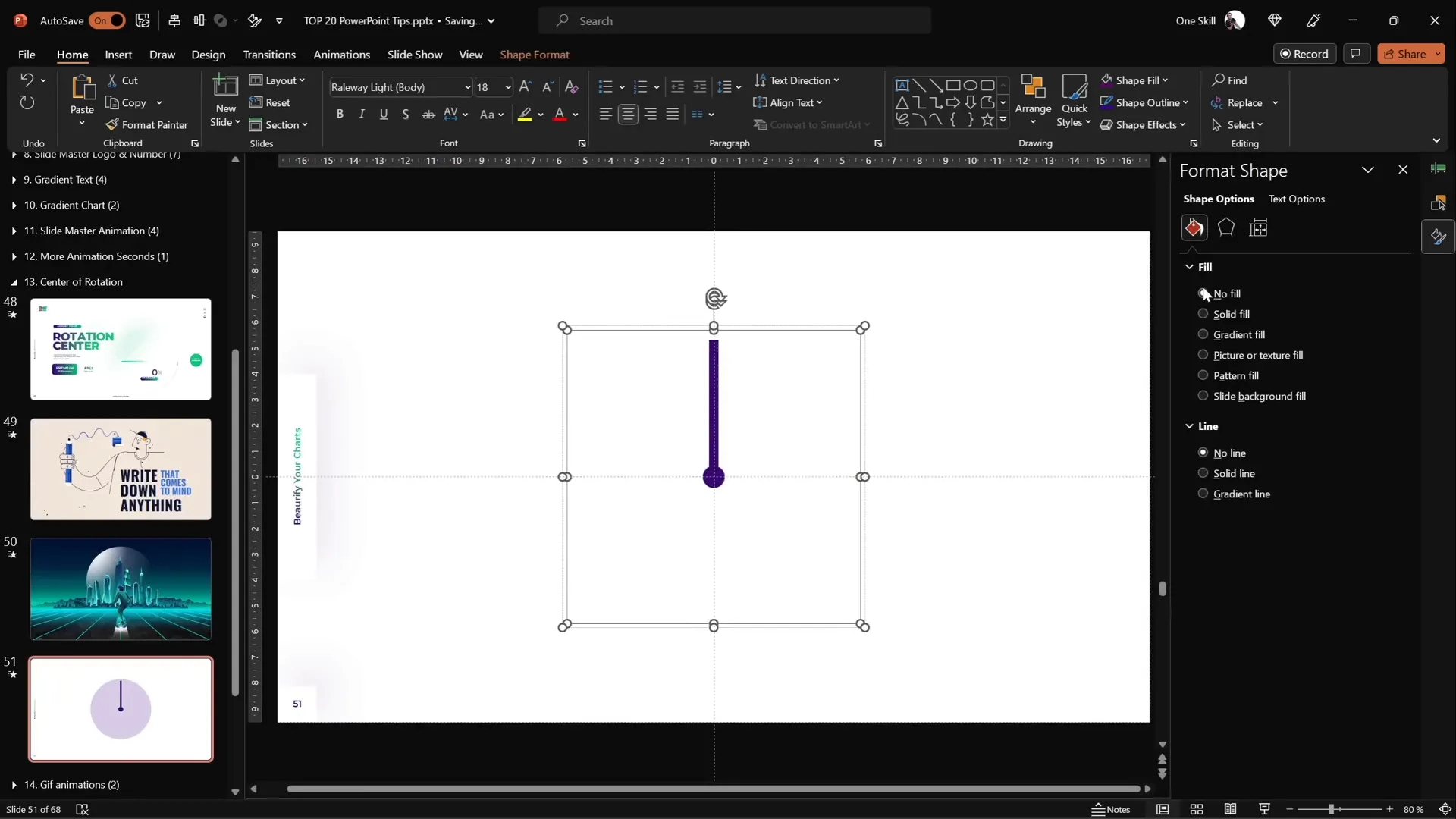 Group with custom large shape to set rotation center