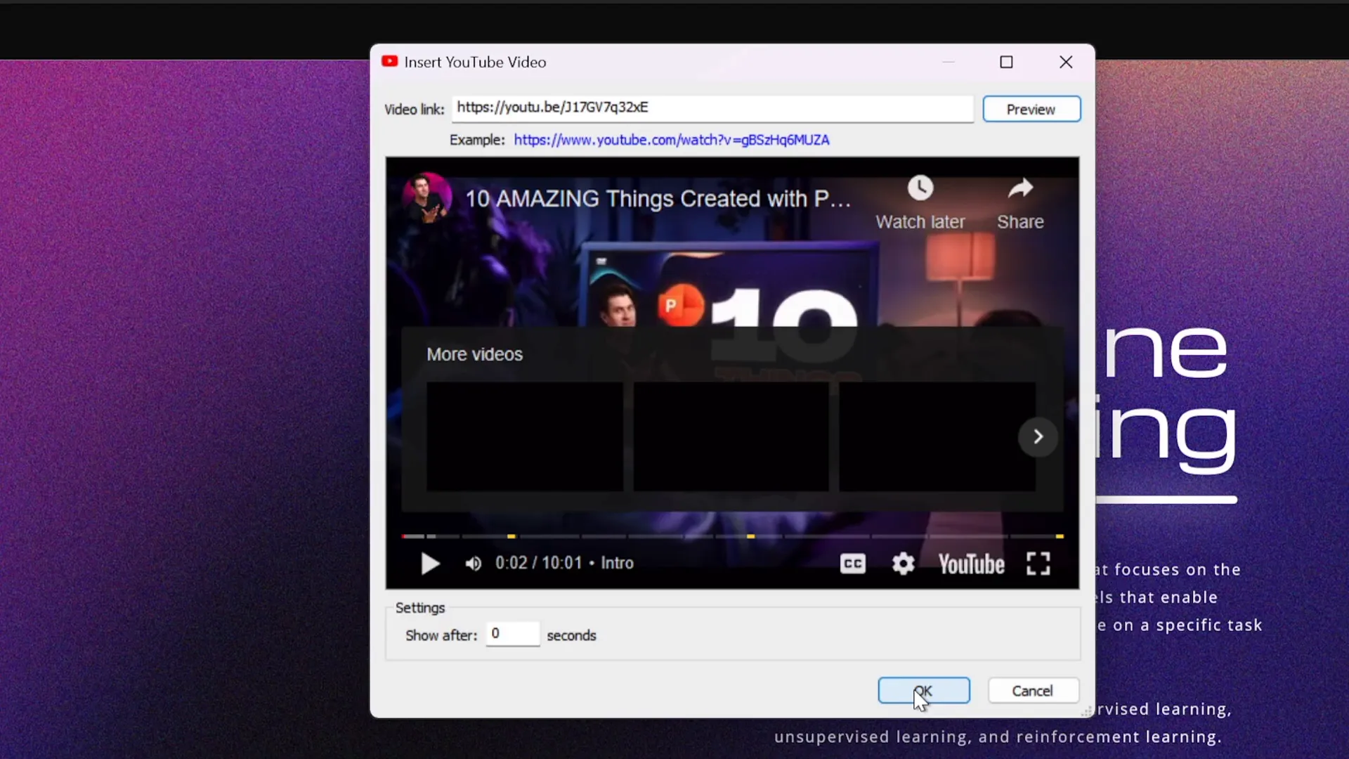 Embedded YouTube video in PowerPoint slide using iSpring Free