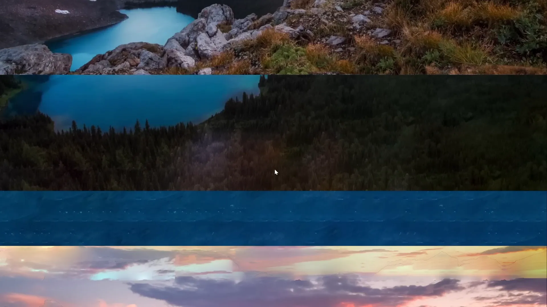 Initial parallax animation showing visible edges of layers