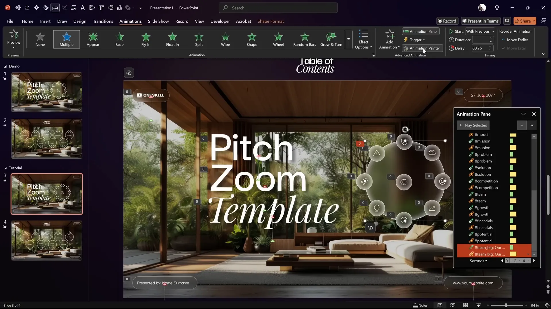 Small circle zooming and spinning animation preview