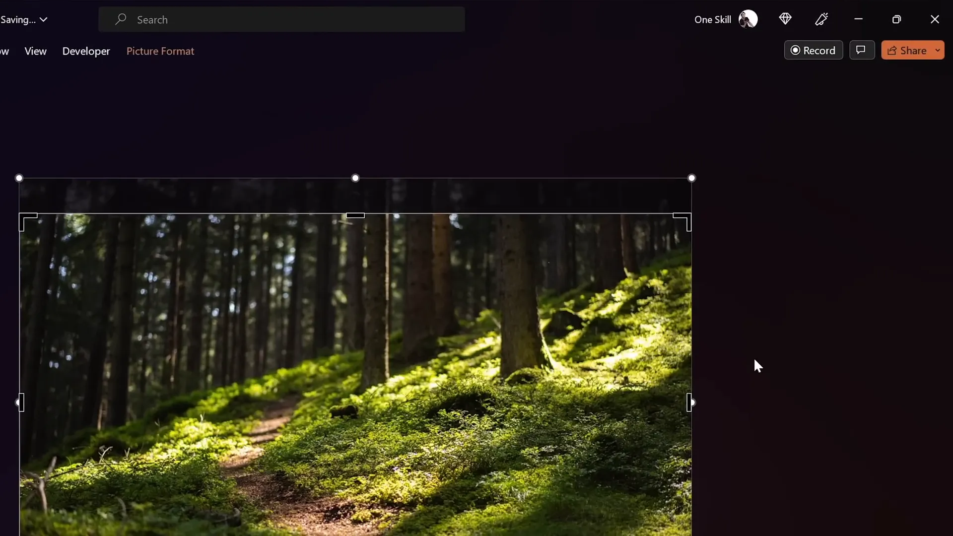 Background image resized and cropped to cover the entire slide