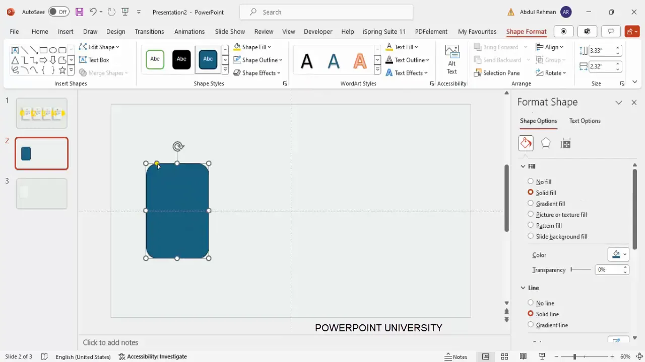 Rounded rectangle shape with white outline and gray fill