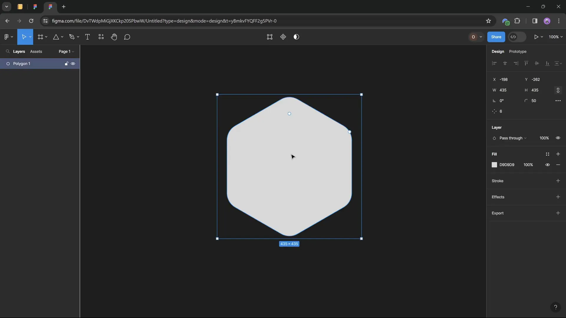 Creating rounded hexagon polygon in Figma