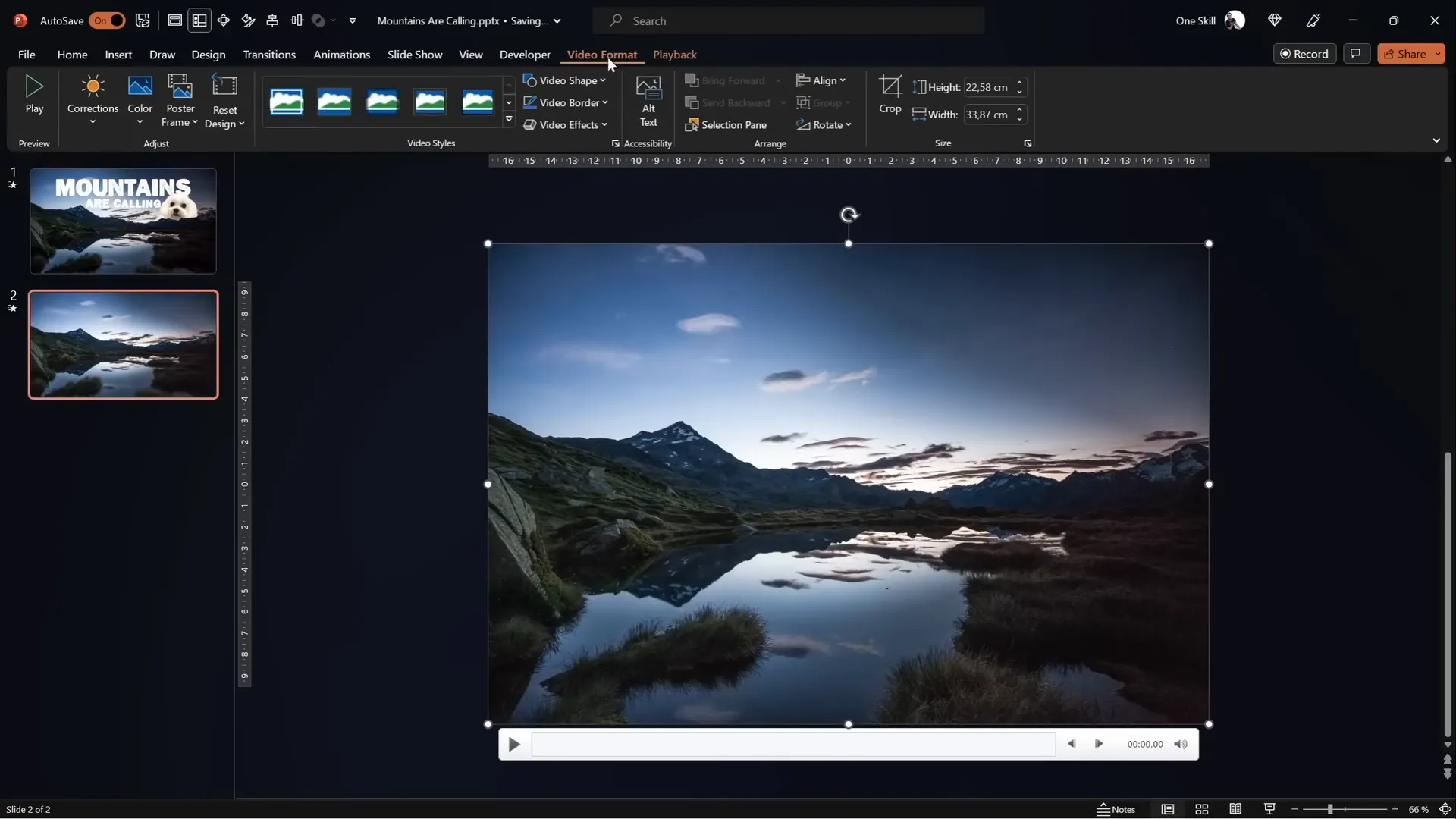 Video inserted and resized to cover the whole slide