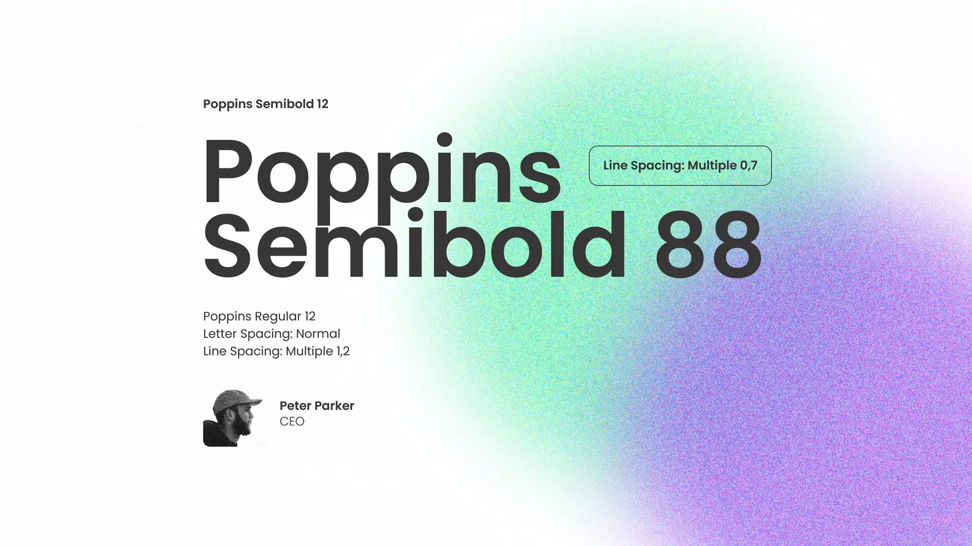 PowerPoint slide with modern typography using Poppins font