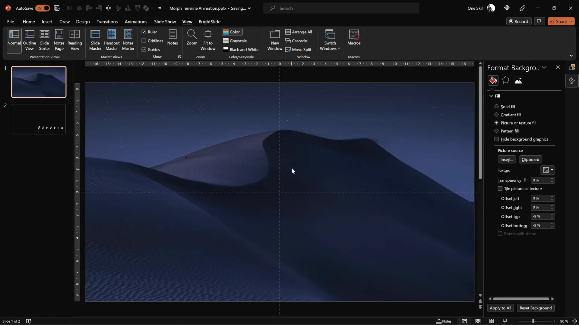Blank slide with background image filled from clipboard