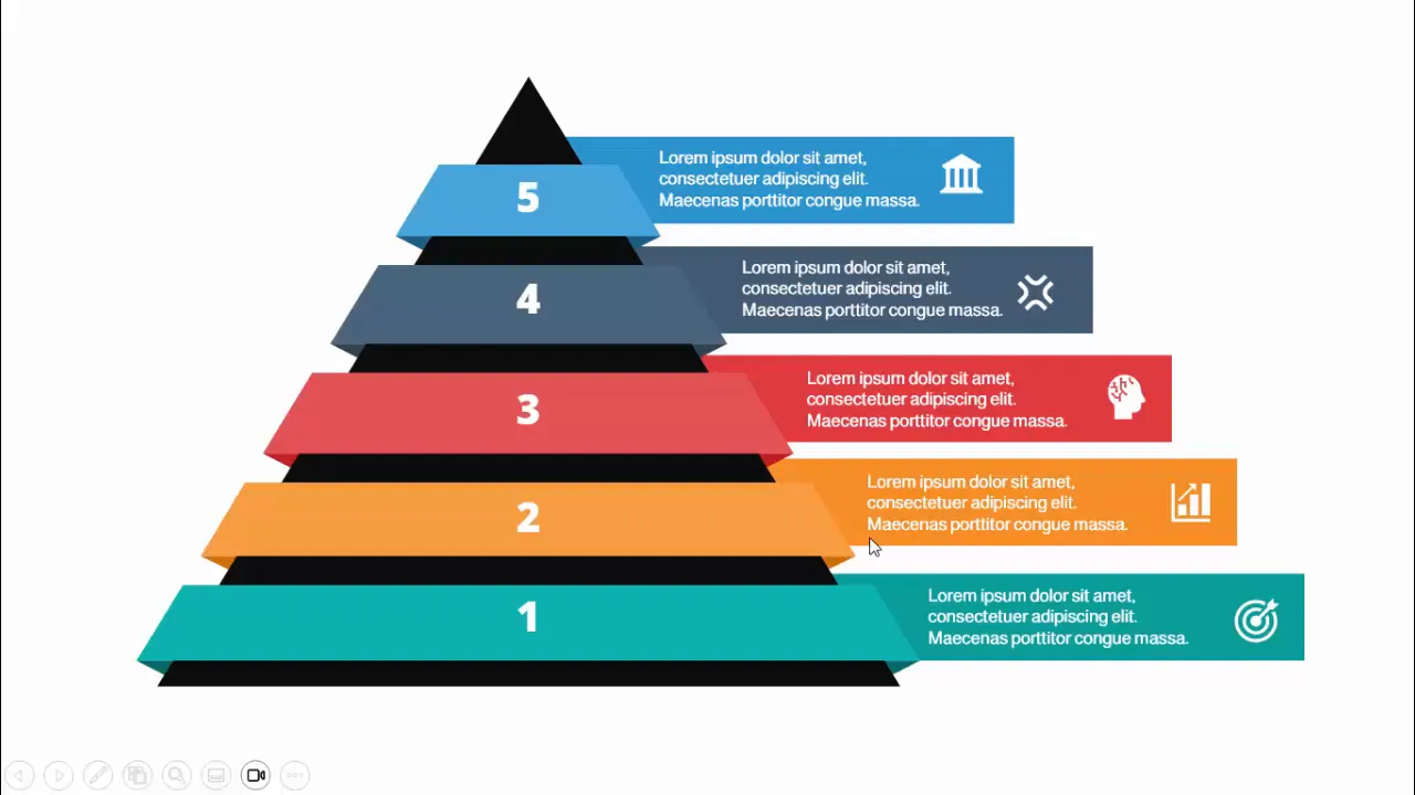 Example of pyramid with three and five options for customization